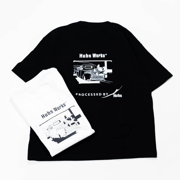 HUBS チェッカーフラッグロゴTシャツ