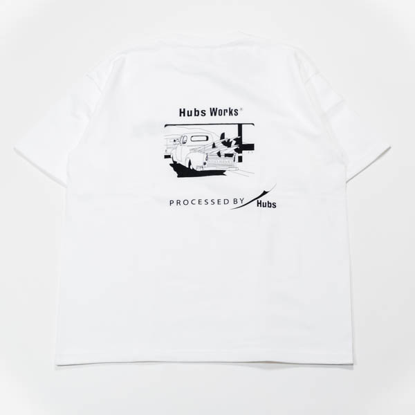 HUBS チェッカーフラッグロゴTシャツ